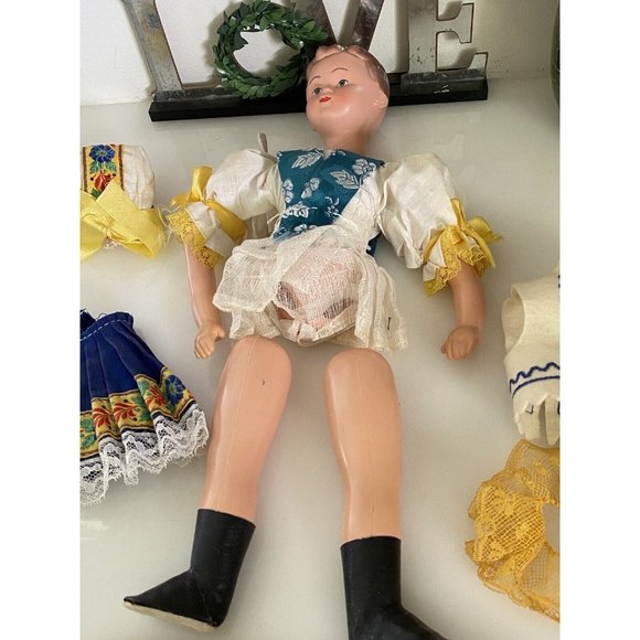 Vintage German Doll Project Strung Hand Painted Clothes Accessories in Parts EUC - Picture 12 of 16